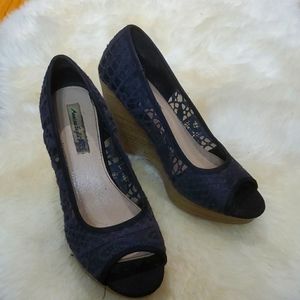 American Eagle Black Wedged Heels
